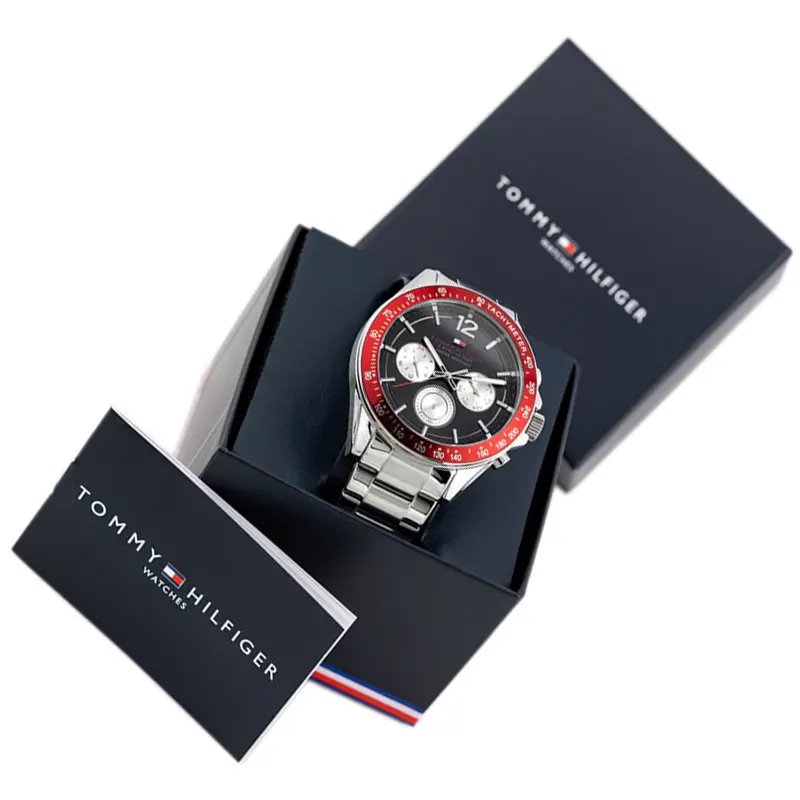 Tommy Hilfiger Luke Chronograph Red Bezel Men's Watch- 1791122